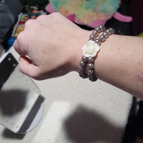 Paparazzi Double Bracelet with Rosette - Picture 7 of 8